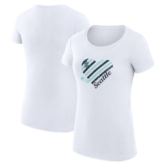 Seattle Kraken G-III 4Her by Carl Banks Women's Super-Slim Fit Lightweight Heart T-Shirt - White | NHL on sale
