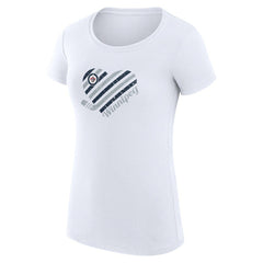 Winnipeg Jets G-III 4Her by Carl Banks Women's Super-Slim Fit Lightweight Heart T-Shirt - White | NHL near me