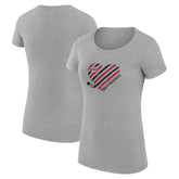 Carolina Hurricanes G-III 4Her by Carl Banks Women's Super-Slim Fit Lightweight Heart T-Shirt - Heather Gray | NHL Lifestyle