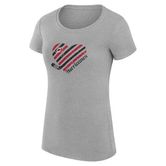 Carolina Hurricanes G-III 4Her by Carl Banks Women's Super-Slim Fit Lightweight Heart T-Shirt - Heather Gray | NHL Lifestyle
