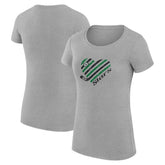 Dallas Stars G-III 4Her by Carl Banks Women's Super-Slim Fit Lightweight Heart T-Shirt - Heather Gray | NHL Lifestyle