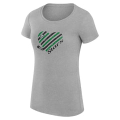 Dallas Stars G-III 4Her by Carl Banks Women's Super-Slim Fit Lightweight Heart T-Shirt - Heather Gray | NHL Lifestyle