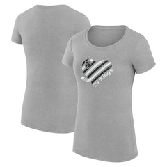 Los Angeles Kings G-III 4Her by Carl Banks Women's Super-Slim Fit Lightweight Heart T-Shirt - Heather Gray | NHL Lifestyle