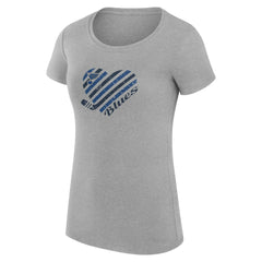 St. Louis Blues G-III 4Her by Carl Banks Women's Super-Slim Fit Lightweight Heart T-Shirt - Heather Gray | NHL on sale