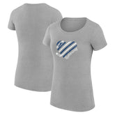 Tampa Bay Lightning G-III 4Her by Carl Banks Women's Super-Slim Fit Lightweight Heart T-Shirt - Heather Gray | NHL sale