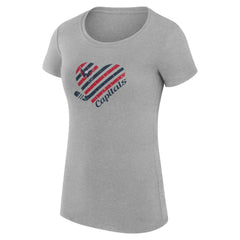 Washington Capitals G-III 4Her by Carl Banks Women's Super-Slim Fit Lightweight Heart T-Shirt - Heather Gray | NHL near me