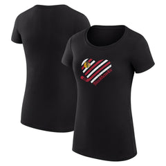 Chicago Blackhawks G-III 4Her by Carl Banks Women's Super-Slim Fit Lightweight Heart T-Shirt - Black | NHL Lifestyle