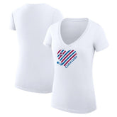 Colorado Avalanche G-III 4Her by Carl Banks Women's Super-Slim Fit Lightweight Heart V-Neck T-Shirt - White | NHL online