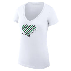 Dallas Stars G-III 4Her by Carl Banks Women's Super-Slim Fit Lightweight Heart V-Neck T-Shirt - White | NHL online