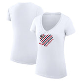 Florida Panthers G-III 4Her by Carl Banks Women's Super-Slim Fit Lightweight Heart V-Neck T-Shirt - White | NHL online