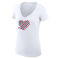 Florida Panthers G-III 4Her by Carl Banks Women's Super-Slim Fit Lightweight Heart V-Neck T-Shirt - White | NHL online