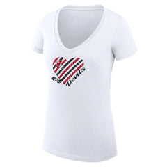New Jersey Devils G-III 4Her by Carl Banks Women's Super-Slim Fit Lightweight Heart V-Neck T-Shirt - White | NHL near me