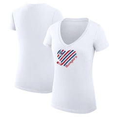 New York Rangers G-III 4Her by Carl Banks Women's Super-Slim Fit Lightweight Heart V-Neck T-Shirt - White | NHL discount