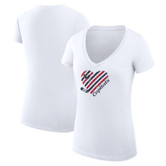Washington Capitals G-III 4Her by Carl Banks Women's Super-Slim Fit Lightweight Heart V-Neck T-Shirt - White | NHL Lifestyle