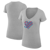 Colorado Avalanche G-III 4Her by Carl Banks Women's Super-Slim Fit Lightweight Heart V-Neck T-Shirt - Heather Gray | NHL on sale