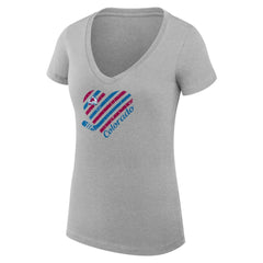 Colorado Avalanche G-III 4Her by Carl Banks Women's Super-Slim Fit Lightweight Heart V-Neck T-Shirt - Heather Gray | NHL on sale
