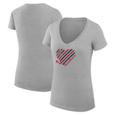 Florida Panthers G-III 4Her by Carl Banks Women's Super-Slim Fit Lightweight Heart V-Neck T-Shirt - Heather Gray | NHL near me