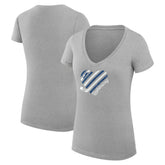 Tampa Bay Lightning G-III 4Her by Carl Banks Women's Super-Slim Fit Lightweight Heart V-Neck T-Shirt - Heather Gray | NHL Lifestyle