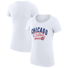 Chicago Cubs G-III 4Her by Carl Banks Women's Super-Slim Fit Lightweight Filigree Team T-Shirt Sale