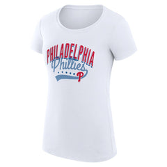 Philadelphia Phillies G-III 4Her by Carl Banks Women's Super-Slim Fit Lightweight Filigree Team T-Shirt for sale