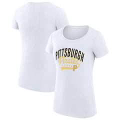 Pittsburgh Pirates G-III 4Her by Carl Banks Women's Super-Slim Fit Lightweight Filigree Team T-Shirt Discount