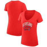 Cleveland Guardians G-III 4Her by Carl Banks Women's Super-Slim Fit Lightweight Filigree Team V-Neck T-Shirt Online