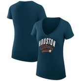 Houston Astros G-III 4Her by Carl Banks Women's Super-Slim Fit Lightweight Filigree Team V-Neck T-Shirt Near Me