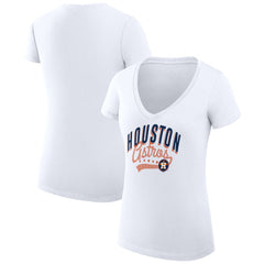 Houston Astros G-III 4Her by Carl Banks Women's Super-Slim Fit Lightweight Filigree Team V-Neck T-Shirt Online