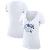 Los Angeles Dodgers G-III 4Her by Carl Banks Women's Super-Slim Fit Lightweight Filigree Team V-Neck T-Shirt Online