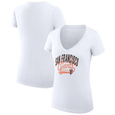 San Francisco Giants G-III 4Her by Carl Banks Women's Super-Slim Fit Lightweight Filigree Team V-Neck T-Shirt Outlet