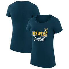 Milwaukee Brewers G-III 4Her by Carl Banks Women's Super-Slim Fit Lightweight Team Graphic T-Shirt Outlet