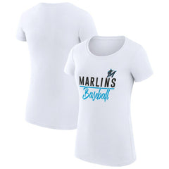 Miami Marlins G-III 4Her by Carl Banks Women's Super-Slim Fit Lightweight Team Graphic T-Shirt Discount