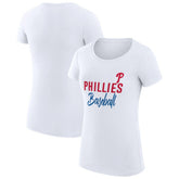 Philadelphia Phillies G-III 4Her by Carl Banks Women's Super-Slim Fit Lightweight Team Graphic T-Shirt Outlet