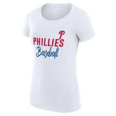 Philadelphia Phillies G-III 4Her by Carl Banks Women's Super-Slim Fit Lightweight Team Graphic T-Shirt Outlet