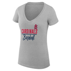 St. Louis Cardinals G-III 4Her by Carl Banks Women's Super-Slim Fit Lightweight Team Graphic V-Neck T-Shirt Discount