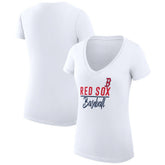 Boston Red Sox G-III 4Her by Carl Banks Women's Super-Slim Fit Lightweight Team Graphic V-Neck T-Shirt Online