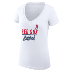 Boston Red Sox G-III 4Her by Carl Banks Women's Super-Slim Fit Lightweight Team Graphic V-Neck T-Shirt Online