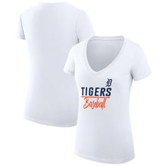 Detroit Tigers G-III 4Her by Carl Banks Women's Super-Slim Fit Lightweight Team Graphic V-Neck T-Shirt Online