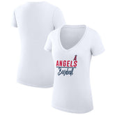Los Angeles Angels G-III 4Her by Carl Banks Women's Super-Slim Fit Lightweight Team Graphic V-Neck T-Shirt Sale