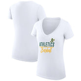 Athletics G-III 4Her by Carl Banks Women's Super-Slim Fit Lightweight Team Graphic V-Neck T-Shirt Sale