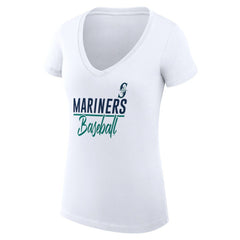 Seattle Mariners G-III 4Her by Carl Banks Women's Super-Slim Fit Lightweight Team Graphic V-Neck T-Shirt for sale