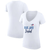 Toronto Blue Jays G-III 4Her by Carl Banks Women's Super-Slim Fit Lightweight Team Graphic V-Neck T-Shirt Near Me