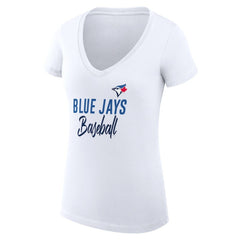 Toronto Blue Jays G-III 4Her by Carl Banks Women's Super-Slim Fit Lightweight Team Graphic V-Neck T-Shirt Near Me