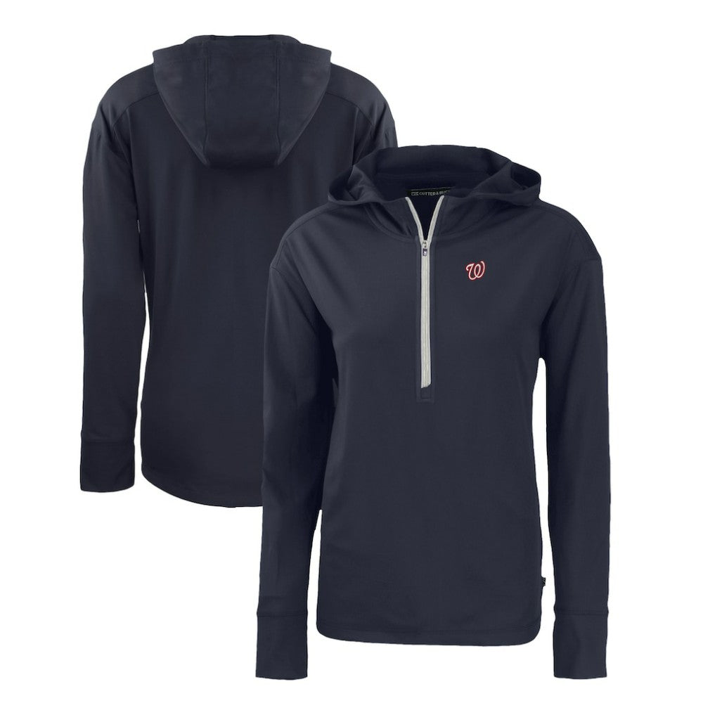 Washington Nationals Cutter & Buck Women's Daybreak Eco Recycled Half-Zip Hoodie Outlet