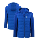 Los Angeles Dodgers Cutter & Buck Women's Evoke Hybrid Eco Softshell Recycled Full-Zip Hoodie Jacket for sale