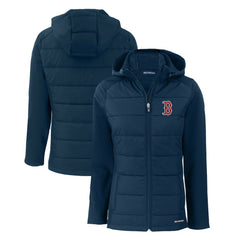 Boston Red Sox Cutter & Buck Women's Evoke Hybrid Eco Softshell Recycled Full-Zip Hoodie Jacket Near Me