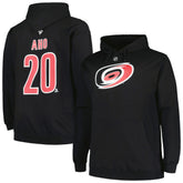Sebastian Aho Carolina Hurricanes Profile Big & Tall Name & Number Pullover Hoodie - Black | NHL Lifestyle