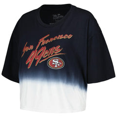 Christian McCaffrey San Francisco 49ers Majestic Threads Women's Dip-Dye Player Name & Number Crop Top - Black/White - NFL