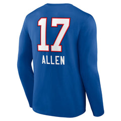 Josh Allen Buffalo Bills Team Wordmark Long Sleeve T-Shirt - Royal - NFL