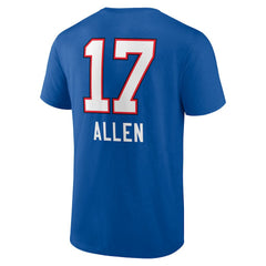 Josh Allen Buffalo Bills Team Wordmark Name & Number T-Shirt - Royal - NFL